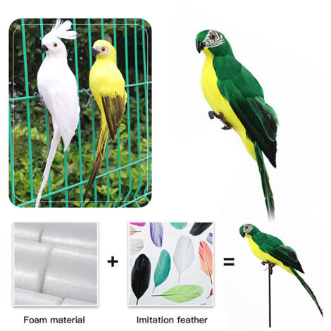 [Oiseau Artificiel] + [Modelle] + [Piquet-Poste Décoration Naturelle Foam Feather 25 cm Idée-Cadeau Unique] (1/4)