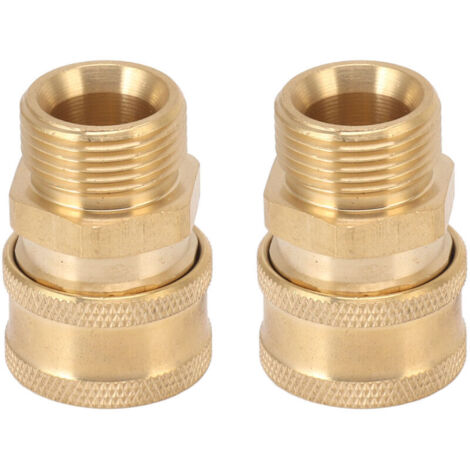 Adaptateur M22 Haute Pression en Cuivre Pur - 2 pièces pour raccordement rapide 3/8" NPT femelle à M22 mâle (15mm) (1/4)