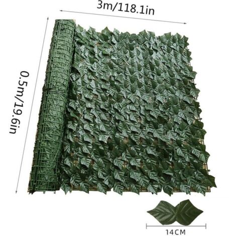 Grillage Décoration Murale en Ivy Artificielle Vert - Panneau Brise-vue et Rideau de Feuillage Imitation pour Jardin et Terrasse Extérieur (1/4)