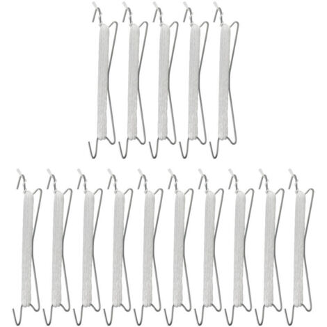 Accroche Tomate - Crochet de Soutien Galvanisé 3mm pour Serre - 15m Ligne de Suspension Nylon (15 Pièces)