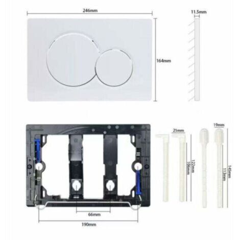 Plaque de commande pour réservoir encastré – Modèle 115.770 – Blanc, plastique durable, compatible double chasse