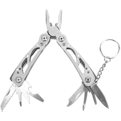 [Multi‑Outil] + Plier Pliant + Modèle MultiFonction en Alliage d'Aluminium 7x3.6cm Gris + Outil de Poche pour Camping et Jardin