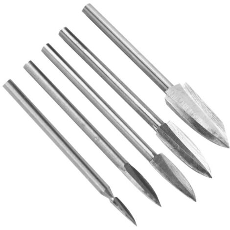 Kit de Sculpture sur Bois : 5 Fraises de Précision en Acier Rapide HSS pour Gravure et Découpe – Outil DIY Professionnel