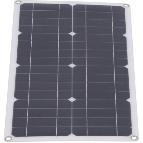 Kit Photovoltaïque Panneau Solaire 100W Monocristallin Régulateur 10A Charges USB et Batteries 12V/24V pour Véhicules et Activités Outdoor