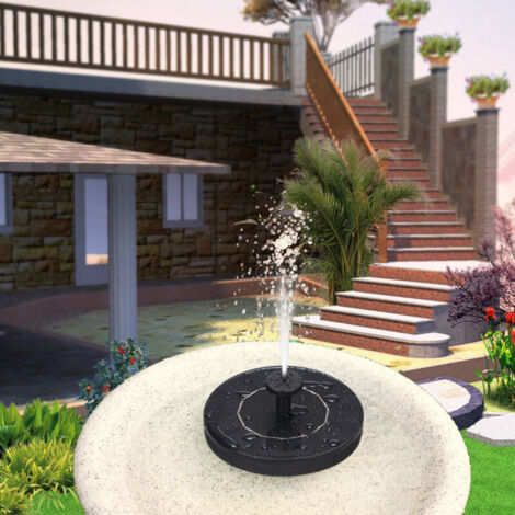 Pompe à eau solaire flottante pour jardin Kit autonome avec 4 buses 6V 1W ABS Noir