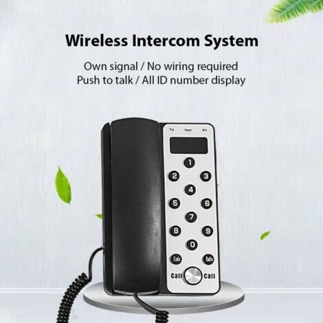 Interphone sans fil Professionnel avec écran LCD - Système de communication 433MHz, 3280ft de portée, volume ajustable, pour bureau, maison, hôpital
