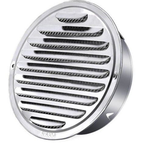 Grille de ventilation ronde en acier inoxydable 120 mm avec moustiquaire pour tuyau d'échappement (1/3)