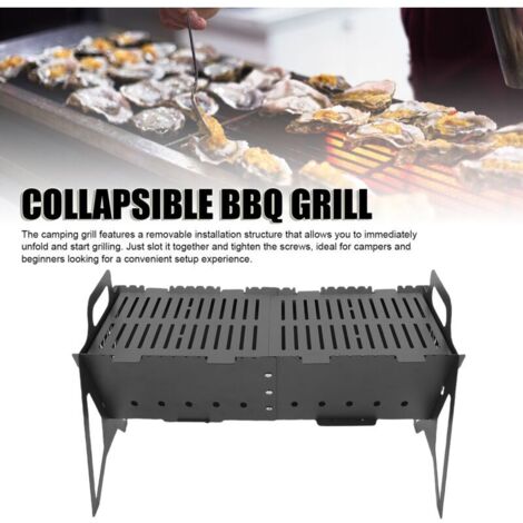 Barbecue Portable à Grille Détachable - Barbecue Folding Grill Compact pour Voyages, BBQ de Voyage et Grill de Picnic en Plein Air, Stable et Portable
