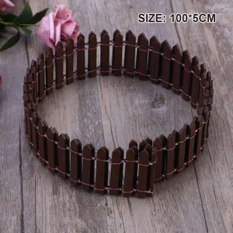 Barrière bois de jardin miniature DIY - Ensemble flexible peint à la main - 1 mètre, 5 cm haut - Pour décoration de jardin, scènes de Noël et paysages miniatures