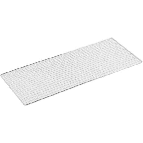 Grille Barbecue avec Grilles en Acier Inoxydable 62x60cm et 3 Fourchettes Camping en Bois de Hêtre