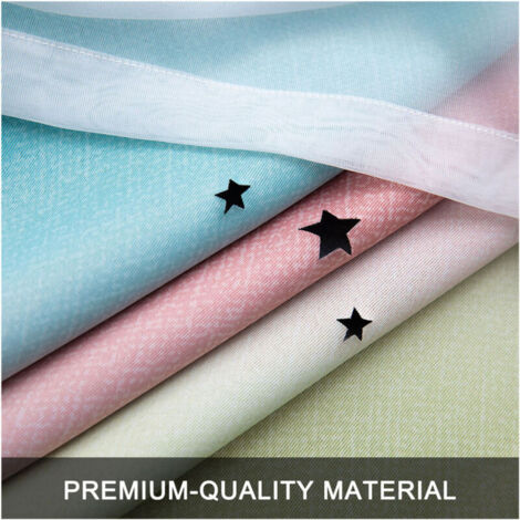Stores Étoilées pour Enfants - Rideau Occultant Double Couche avec Étoiles Creuses, 1 Panneau (53" x 95" Po, Rose), Rideaux Chambre Fille, Salon, Salon, Tissu Polyester Doux, Lavable Machine