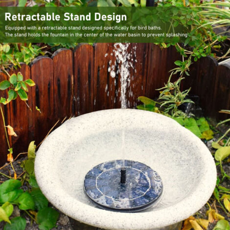 Pompe à Fontaine Solaire Professionnelle Efficace Économique 7V pour Jardins Ponds et Bird Bath avec Panneau Écologique et 4 Jets