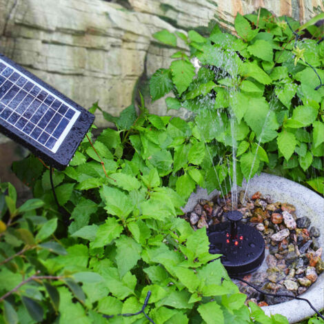 Pompe de fontaine solaire 6V 3,5W pour bassin et bassin de jardin avec batterie intégrée et LED