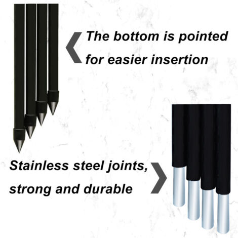 Tuteur pour Plantes Grimpantes en Forme de Parasol Noir (95cm x 25cm) - Support à Assemblage Manuel Sans Outils - Usage Indoor/Outdoor avec Finition Peinture Plastifiée Anti-Intempéries