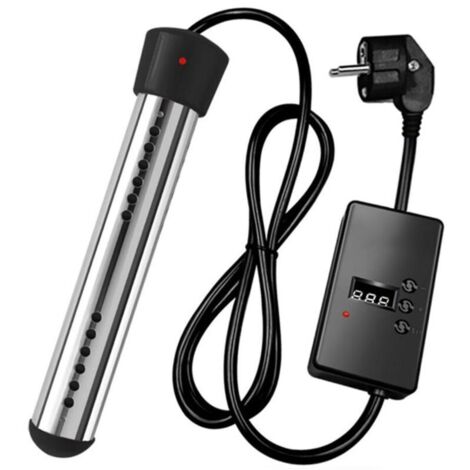 Chauffe-eau Immersion Portatif 1500W avec Timer - Chauffe-eau de Bain et Piscine Portable à Suspension, Tube Inox, 150cm de Câble pour Bassins, Baignoires et Piscines Gonflables