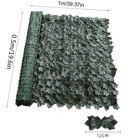 Véritable écran de haie artificielle en plastique HUIJIA 1,5m x 1m Durable étanche Feuilles de pers vert