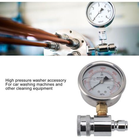 Manomètre pour Nettoyeur Haute Pression 6000psi 3/8in Connecteur Rapide Accessoires Pièces (1/4)
