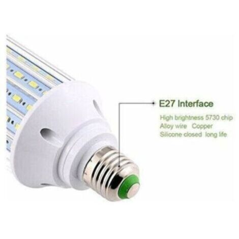 Ampoule Led, E27 60W 6000K 5850LM 550W Ampoule de haute puissance en aluminium de conversion équivalente, AC85-265V, réverbère de LED, 360 degrés projecteur, pour le garage, allée,(1Pcs,lumière blanch