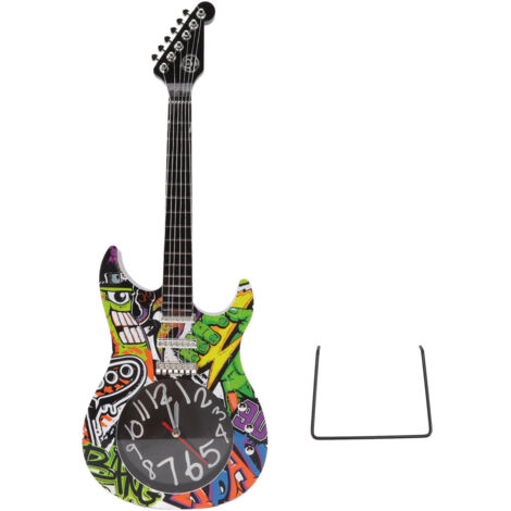 Eosnow Guitare horloge murale Simulation temps précis guitare horloge décoration murale pour maison dortoir chambre 5680CC guitare avec support