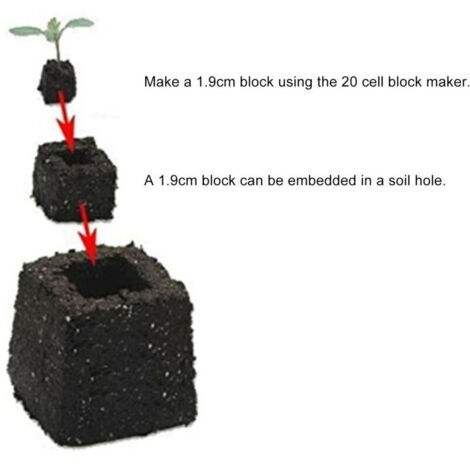 Bloc Mottes de Semis 20 Alvéoles Manuel Compact et Écologique avec Poignée Ergonomique en Fer 295g