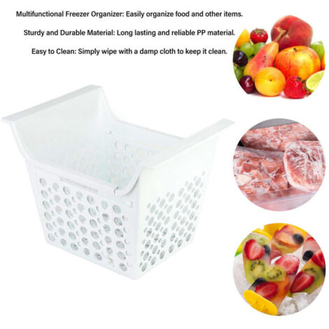 [Organisateur pour congélateur coffre] Panier PP expansible avec charge 10-15kg et poignée pour un rangement optimal dans frigo ou placards