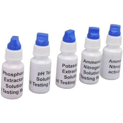 Kit de Test de Sol Complet pour Analyse NPK et pH  Mesure d'Azote, Phosphore et Potassium en Temps Réel  Inclus 5 Solutions Liquides, Tube et Accessoires pour Jardinage, Agriculture