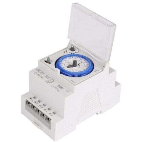 Horloge journalière analogique 16A – Alimentation 100-240V AC – Programmation 15 min – Installation rail DIN pour automatisation