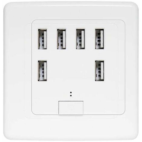 prise murale universelle USB, 6 ports intégrés, panneau de charge 220V 4A, charge rapide