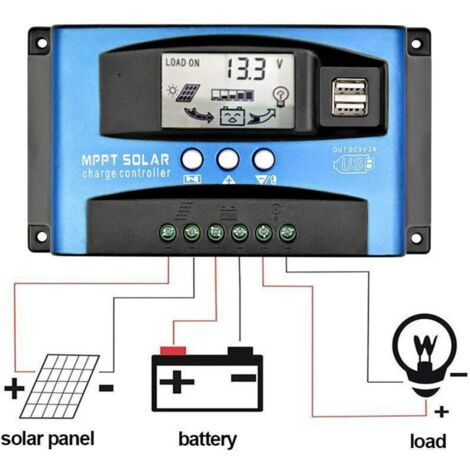 12V/24v Contrôleur de charge solaire 100A MPPT Panel Regulator