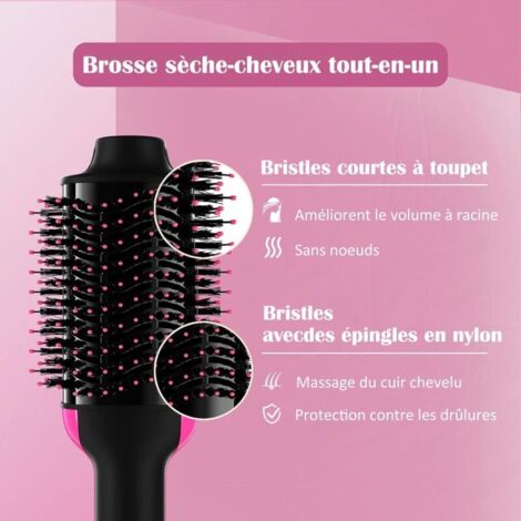 Mise à jour Brosse Soufflante 4 en 1 Brosse Chauffante Brushing Brosse rotative à air chaud, Brosse Coiffante pour Sécher Lisser Volume