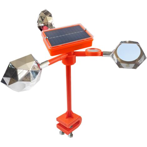 Répulsif réfléchissant contre les oiseaux – Effaroucheur vocal solaire 80 voix – Étanche 12 pouces – Matériau ABS pour extérieurs