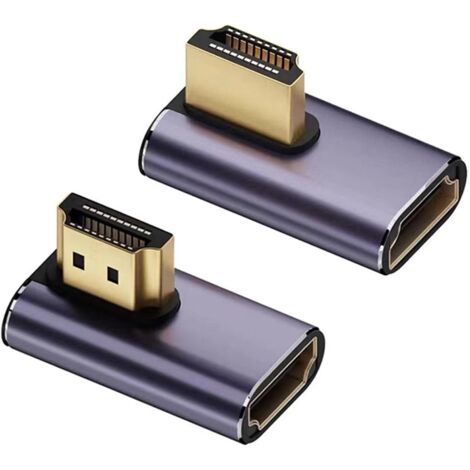 Adaptateur HDMI 8K à 90 degrés, Angle Gauche et Droit, connecteur d'extension HDMI mâle vers Femelle avec 8K @ 60 Hz, (Gauche et Droite) (1/5)