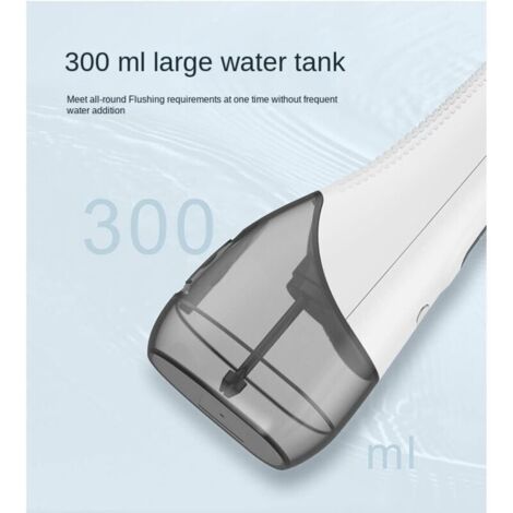 Nouveau flosser dentaire électrique - Portable rechargeable, nettoyeur de voyage 300ml, étanche IPX7, 4 modes de vitesse, flosser nettoyant, blanc perle