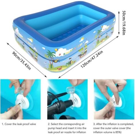 Piscine Enfant,Piscine Gonflable Carré,Pataugeoire Gonflable,Piscine Pataugeoire,Pataugeoire Carré,Piscine Gonflable Enfant,Piscine d'eau pour Enfants Intérieur et Extérieur