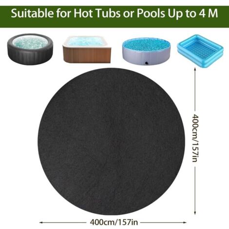 Tapis de sol rond 4 m pour piscine et spa – Antidérapant en feutre absorbant l'eau – Protection contre les chocs – Facile à nettoyer