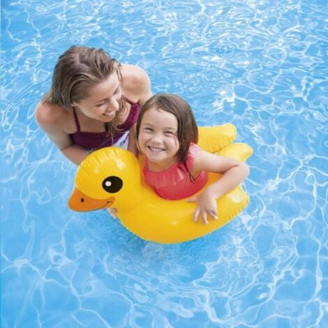 Bouée de natation enfant 62x57cm – Matériau vinyle robuste – Sans phtalates – Pour enfants de 3 à 6 ans – Anneau flottant néon