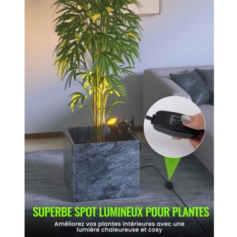 Lampe Spot à Pince avec Interrupteur On/Off IP65 Résistante à l'Eau Lampe Clip Spot Intérieur et Extérieur pour Plantes 7W LED Clip-on Spotlight avec Prise, Blanc Chaud 3000K, Câble 1,78m [Classe éner (1/4)