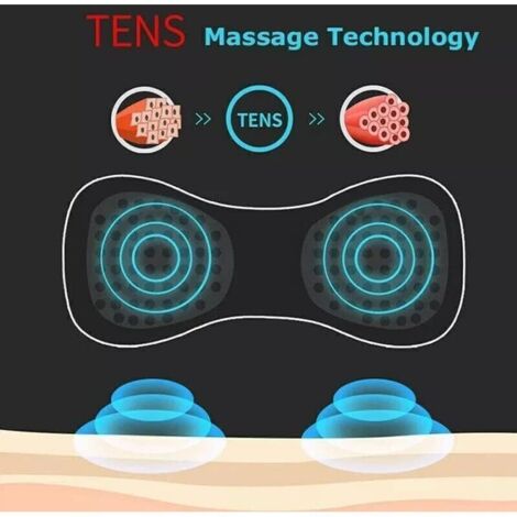 Masseur Cervical, Cou, Dos, Jambe, Genou et Muscles Pack +4 Tampons - Électrique et Portable - 6 Vitesse - Dispositif de Massage des Élections Sans Fil