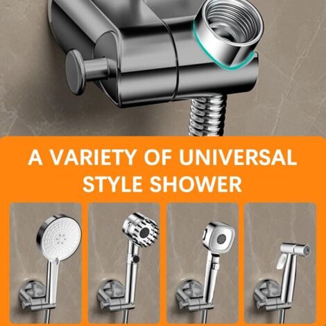 Support de Douche Ventouse,Support Pommeau de Douche Sans Percage,Porte Pommeau de Douche Ventouse,Angle Réglable Noir