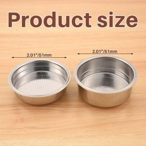 2 PièCes 51Mm Machines à Café en Acier Inoxydable Pressurisé Filtre Panier Poudre Panier Café Fond Porte-Filtre Filtre