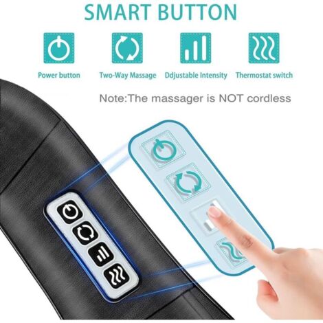 Masseur Cervical, Massage Dos et Cou Épaules avec Chauffage,Appareil de Massage Shiatsu Électrique ur Massager Nuque Cervicales Epaule，Cadeaux Pour Maman, Papa, Femmes et Hommes