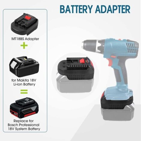 Andyou – Adaptateur de batterie 18V pour Bosch et Makita – Compatible avec batteries Li-ION – Plastique robuste – Utilisation sécurisée - MT18BS