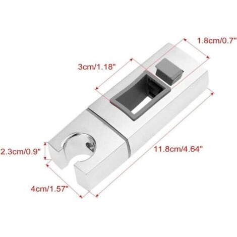 Support Coulissant de Pommeau de Douche pour rail-18 x 30mm-rectangulaire, Support de Douche à Main Remplaçable carré, Support de Douchette ABS Chromé pour Salle de Bain