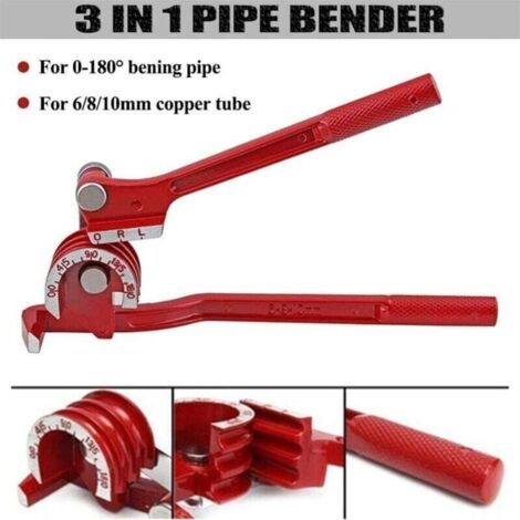 Taille de la cintreuse de tubes manuelle 3-en-1 1/4 5/16 3/8 Type de levier à 180 degrés Courbure robuste Cuivre Laiton Aluminium et métal doux pour la tuyauterie de gaz à l'eau de CVC