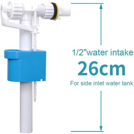 Plastique G1/2 Chasse d'eau entrée latérale Valve de remplissage d'arrivée, pièces de rechange de toilettes - 26 cm