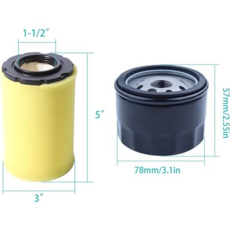MIU14395 Filtre à air pour John Deere D100 D105 D125 D130 D140 D110 E140 E130 E100 E120 LA145 LA135 Z255 Z235 X330 tondeuse avec bougie d'allumage