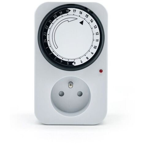 Lot de 2 Programmateur mécanique à usage quotidien avec voyant lumineux 3680 W - Blanc