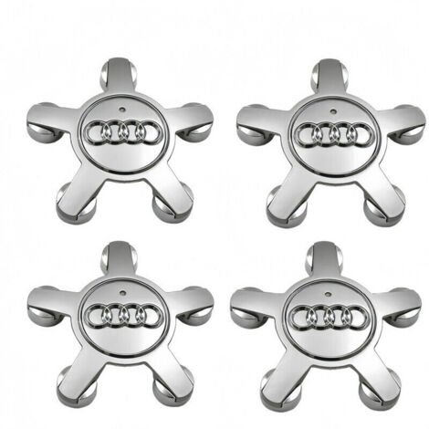Lot de 4 convient pour les enjoliveurs de roue à cinq griffes Audi A4L//A5/A6L/A7/A8L/Q5/S6/TT/R8, enjoliveurs de roue à cinq griffes noirs 135 mm - argent (4F0601165N)