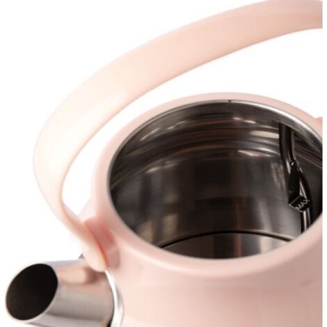 Nom - Bouilloire rétro - Capacité 1,7 litre - Acier inoxydable - Bouilloire électrique - Rose - Affichage de la température - Rotation à 360°