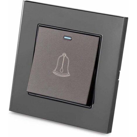 Bouton de sonnette extérieur, interrupteur de sonnette 220-250V avec panneau en verre trempé. Ce bouton poussoir de carillon étanche fonctionne sans fil et mesure 3,38 pouces de diamètre